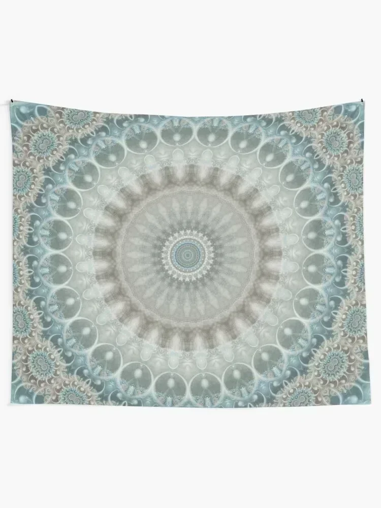 Dreamy Grey, Blue and Ivory Mandala Tapestry Room Decorations Wallpapers Home Decor Tapestry