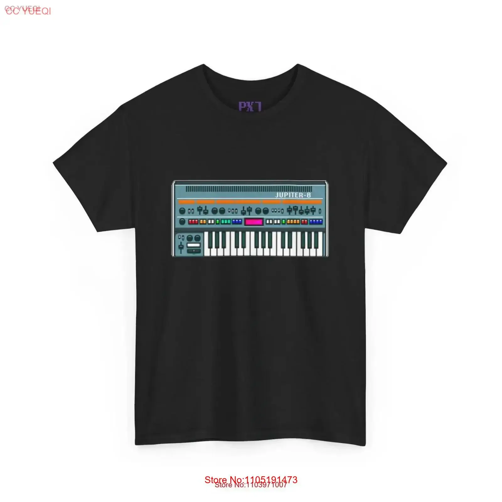 Jupiter 8 Synth Pixel Art T Shirt by Pixellator vintage Washed Unisex Stylish Soft Casual designer clothes graphic homme