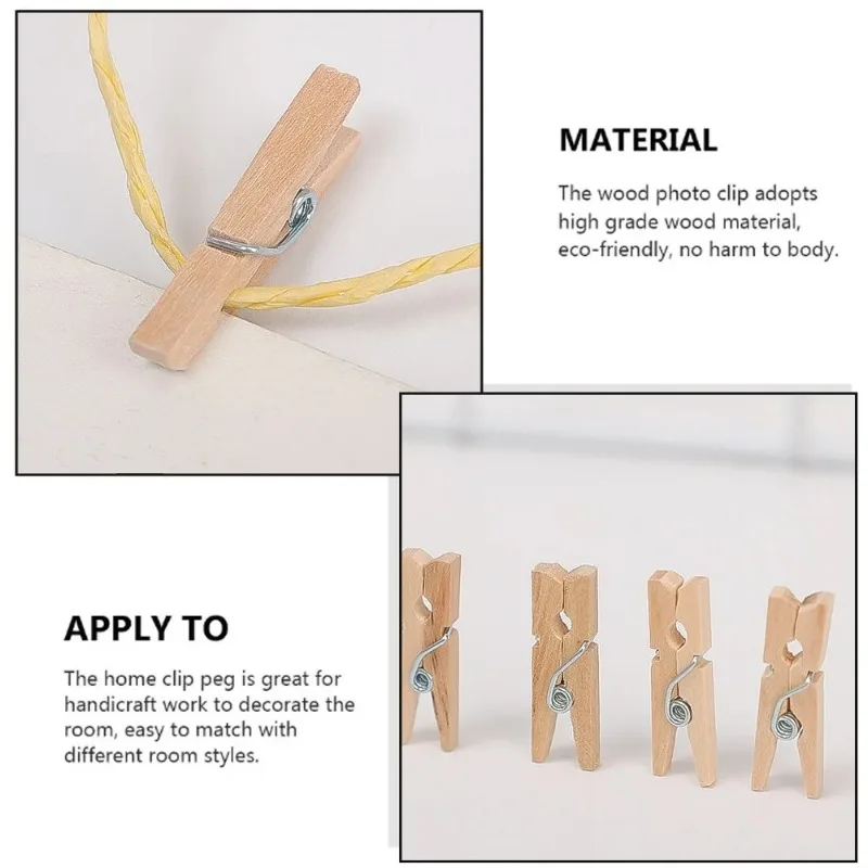 Mini 25mm Wooden Clips Photo Clips Clothespin DIY Handmade Craft Decoration Clip Multipurpose Hanging Postcard Storage Clips