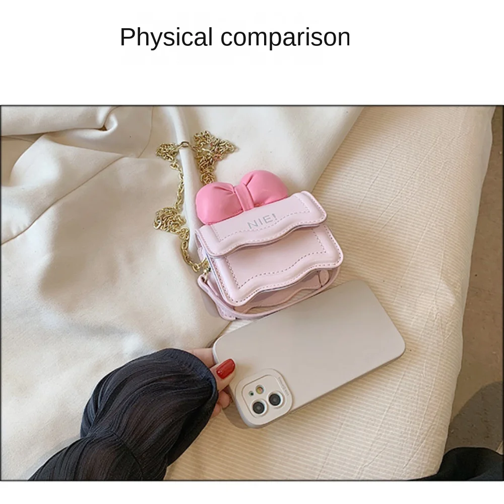 Bowknot Princess Bag Cute Chain Pu Leather Zero Wallet Portable High Quality Coin Purse Girls