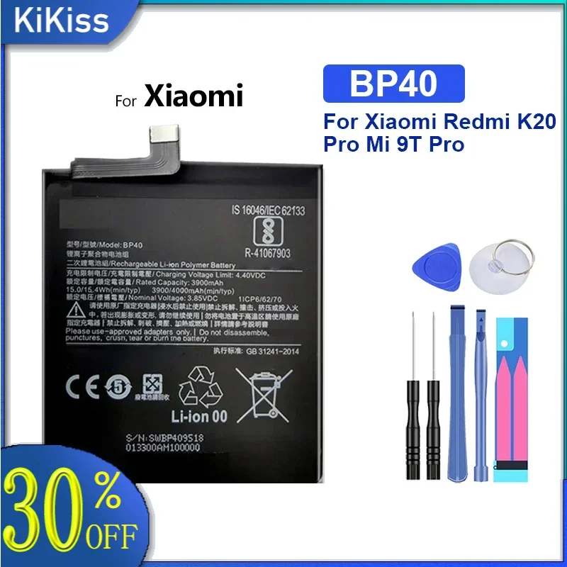 Replacement Battery BP41 BP40 For Xiaomi Redmi K20 Pro Mi 9T Pro Mi9T For Redmi K20Pro Premium Rechargeable Battery 4000mAh