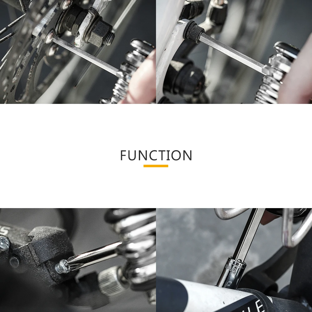 มัลติทูลจักรยานพับได้แบบพกพา –ชุดซ่อม 14 ใน 1 สําหรับจักรยานเสือภูเขา E-Bike และจักรยานเสือหมอบประกอบด้วยประแจหกเหลี่ยมและไขควง