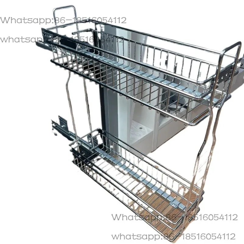 

Drawer Type Basket Floor Cabinet Narrow Side Storage Side Basket 150/200/250mm Seasoning Basket