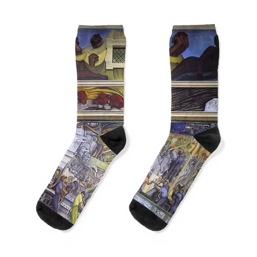 Diego rivera famous paintings Socks colored Antiskid soccer bright garter christmass gift Women Socks Men's