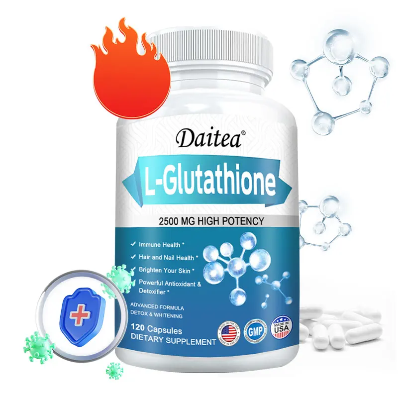 

Glutathione 2500mg L-Natural Antioxidant, Supports Anti-aging Whitening Gel, Hair, Nails, Antioxidant, Non-GMO, Gluten-Free