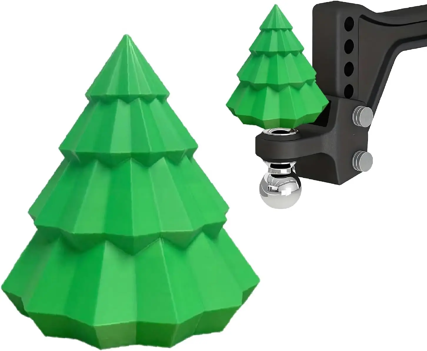 Christmas Tree Hitch Ball Cover, Trailer Hitch Ball Protector with 5cm Insertion, Funny Towing Accessory for Trailer, Truck, RV