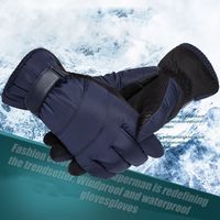 Windproof Cotton Plush Gloves Waterproof Winter Warm Snowboard Ski Gloves Thermal Touch Screen Motorcycle Cycling Gloves