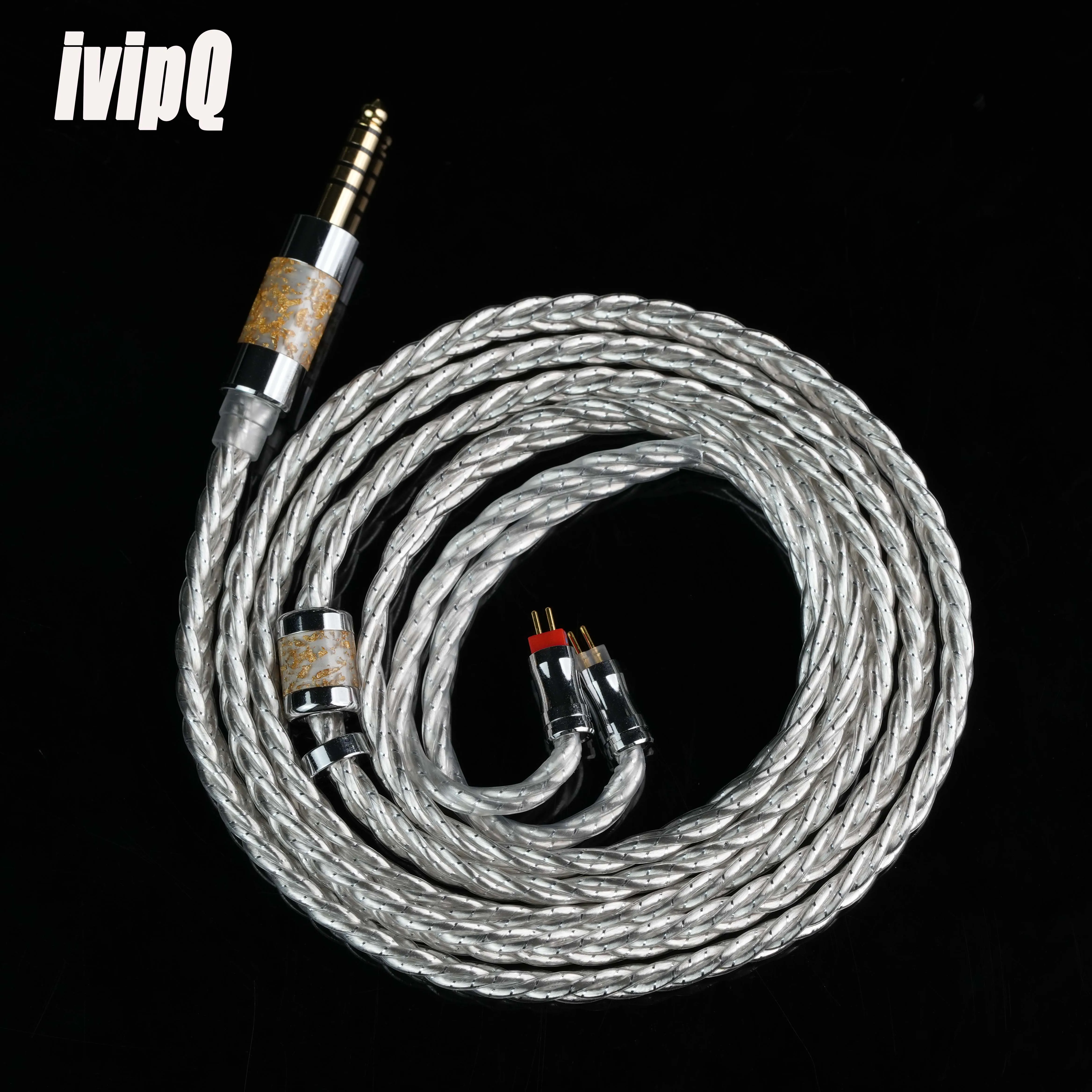 ivipQ-A20 6-core Leeds Pure Silver Palladium + كابل عالي الدقة 7N OCC، مناسب لواجهة MMCX 0.78-pin المزدوج 3.5 مم