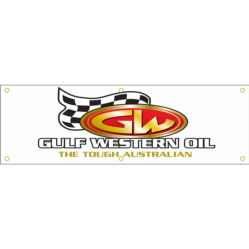 130GSM 150D Polyester Material Gulf Western GW oil Banner The Tough Australian1.5*5ft (45*150cm) Advertising Lubricants Flag