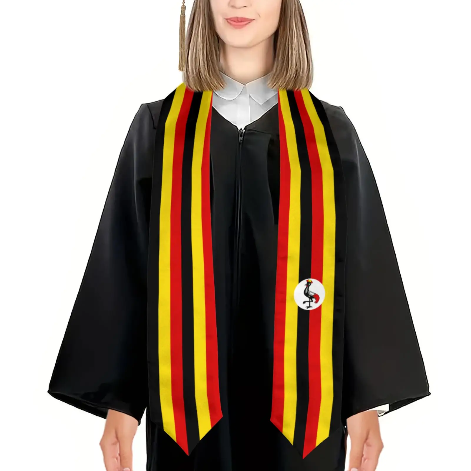 

2025 Uganda Flag Cool Graduation Stole Shawl Sash Honor For Study Aboard International Students