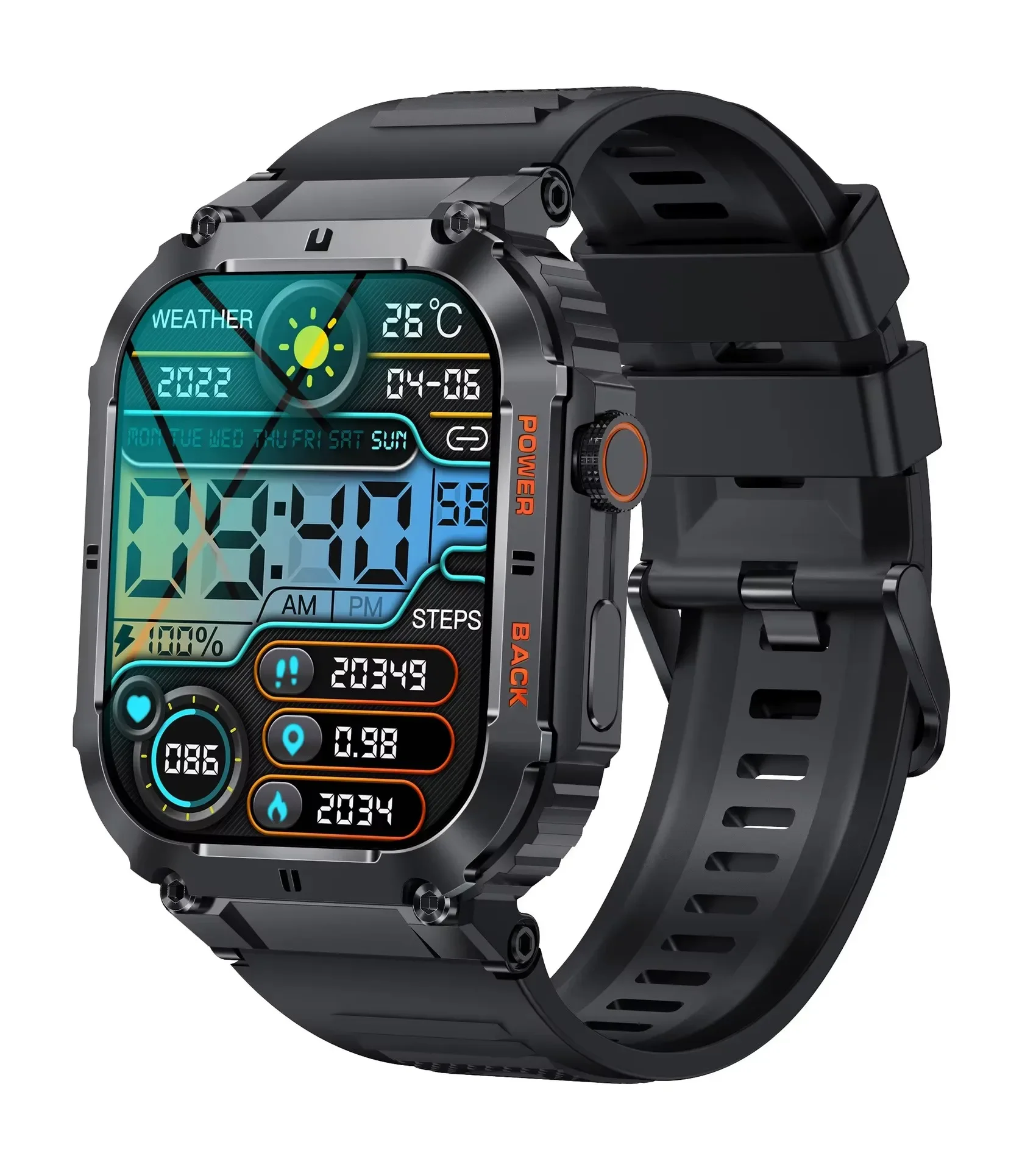 

New Bluetooth Call Smart Watch 400mAh 1.96 Inch Men Outdoor Sports Fitness Tracker Smartwatch Waterproof Watches Blood Oxygen