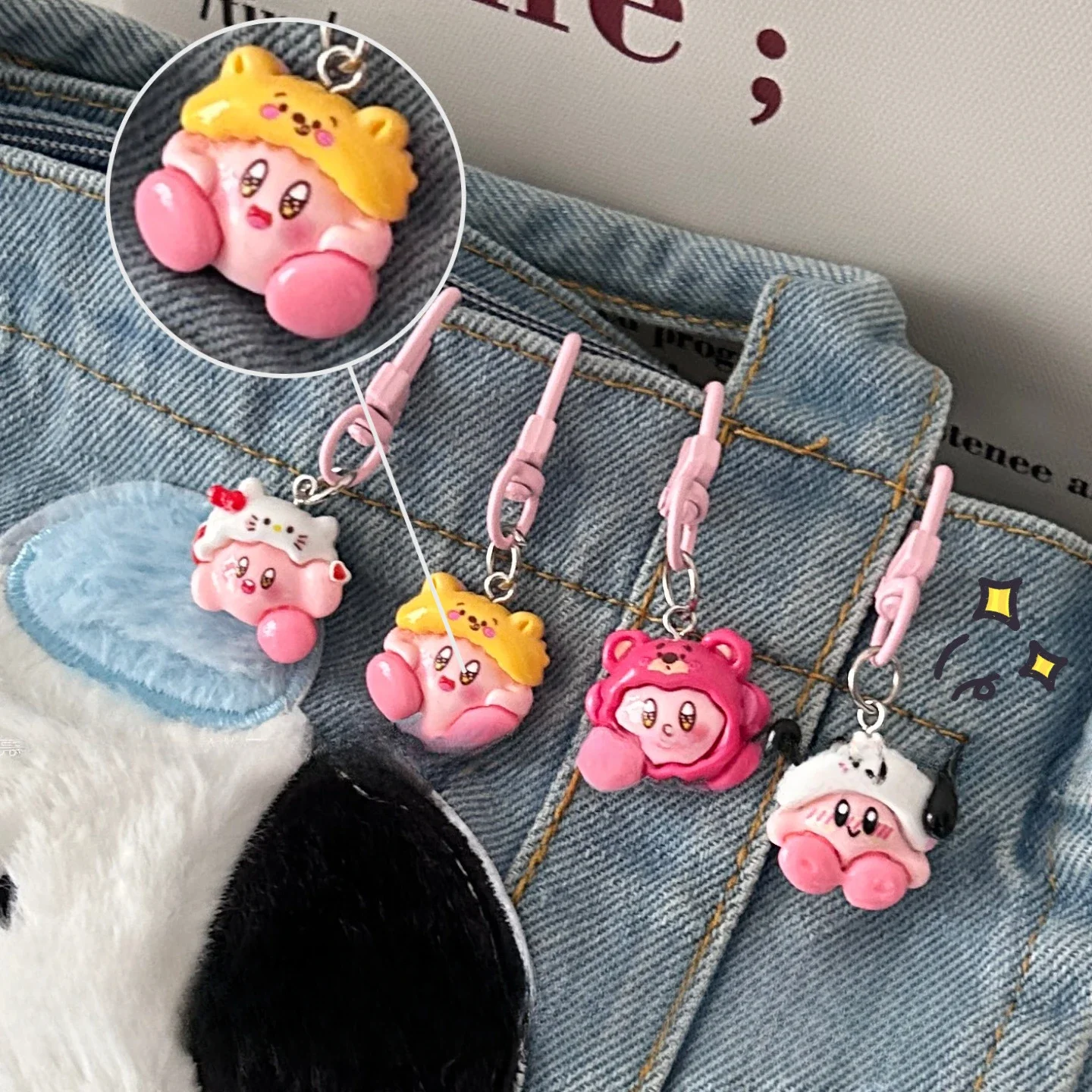 Cute Kirby Kirby Keychain, Fun Cartoon Star Kirby Backpack Pendant, Couple Girlfriend Accessories Gifts