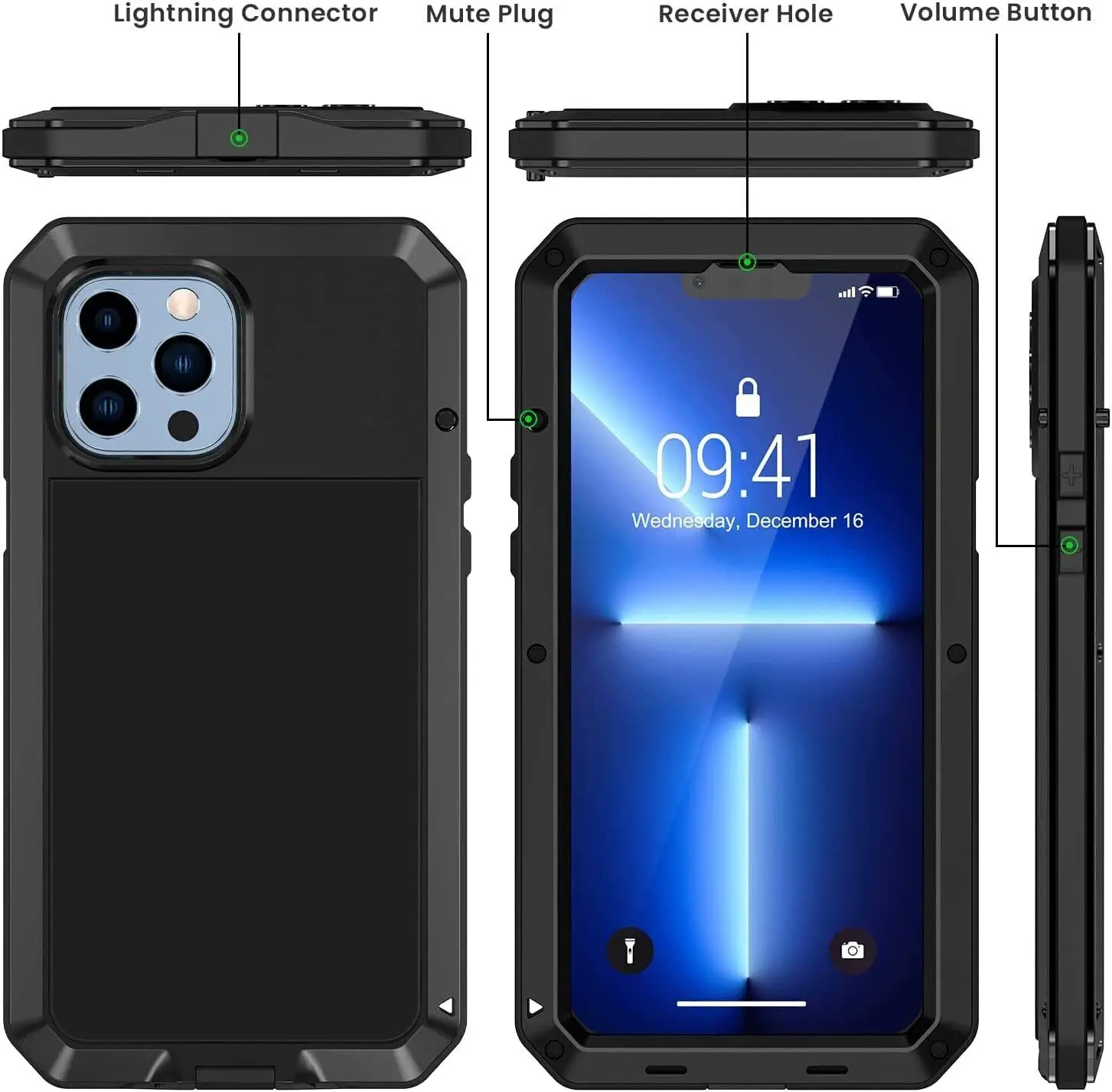 Gorilla Case For iPhone 16 15 14 13 12 11 X XS XR Pro Max SE Metal Cover Heavy Duty Dustproof IP54 Water-Resistant Phone Cases
