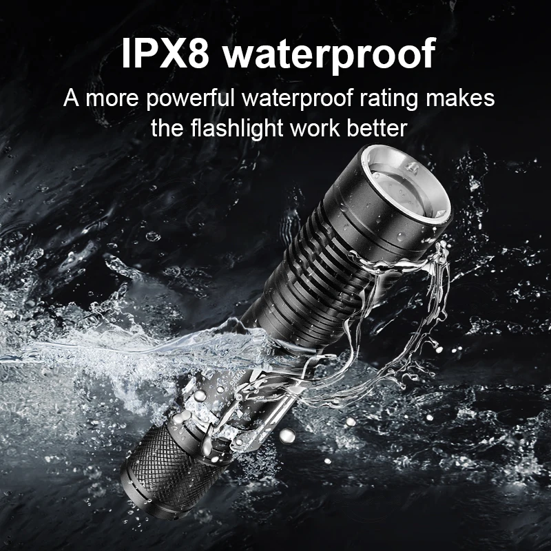 Super Bright Diving Flashlight Portable 10 Meters Diving Torches IPX8 waterproof Diving Lamp Underwater Hunting Lantern Fishing