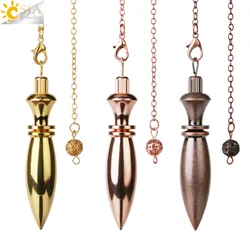CSJA Brass Metal Pendulum for Divination Fortune Telling Dowsing  Pendulum Pendant Pendulos Pendule Radiesthésie Divinatory G869