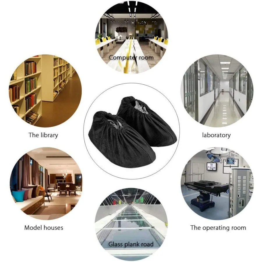 5組の再利用可能な靴カバー、滑り止め、洗濯可能、厚手のブーツカバー、家庭、オフィス、産業用の床とカーペットの保護に