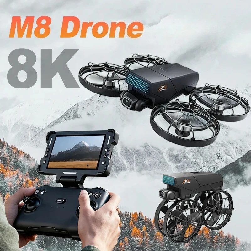 

Оригинальный дрон M8 GPS 4K Professional с двойной камерой 8K HD, бесщеточным двигателем, 5G WIFI FPV, складной радиоуправляемый квадрокоптер, вертолет, игрушка для детей