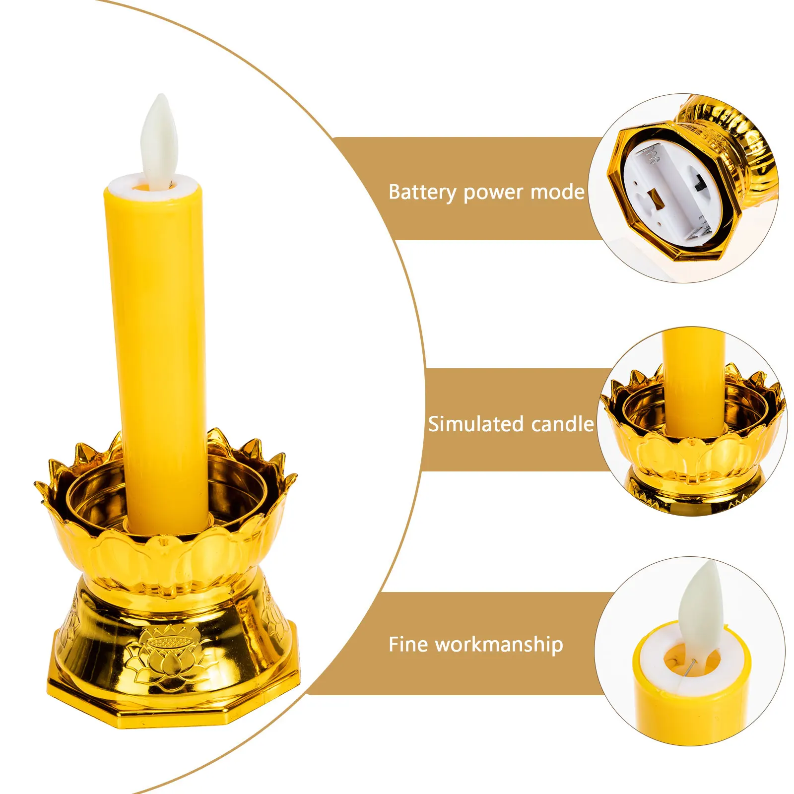 

LED Electronic Candles Flameless Operated Warm Light Rechargeable Fake LED Lights Dinnerware Coordination