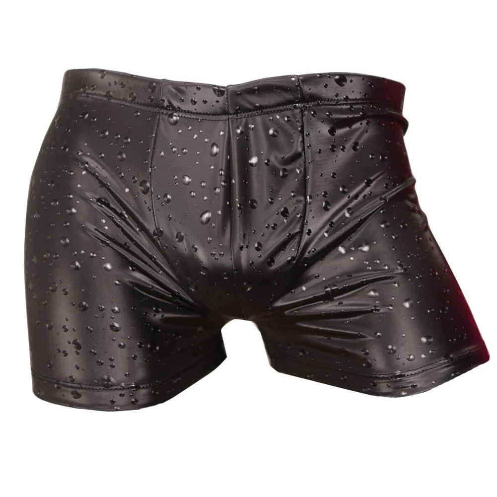 M-XXXXL Size Latex Amino Underwear Men Water Droplet Printed Boxers Shorts Waterproof Swimming Shorts Jockstrap