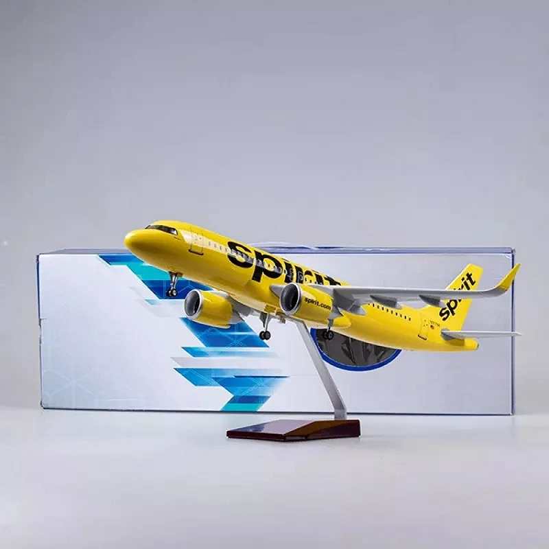 A320 NEO Spirit Airlines Model Plane  47CM 1/80 Scale Model Airplanes W Light and Wheel Landing Gear Collecitble Gifts