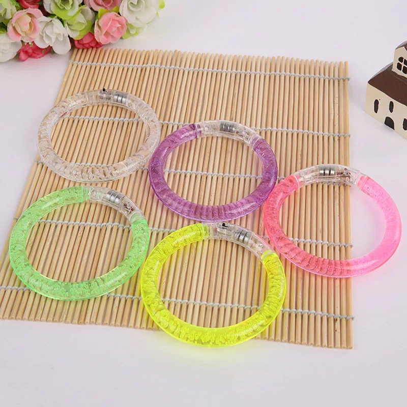 5Pcs Luminous Wristbands Toy Fun LED Light Up Bracelets Neon Glowing Bangle Glow In The Dark Party Supplies For Kids Adults