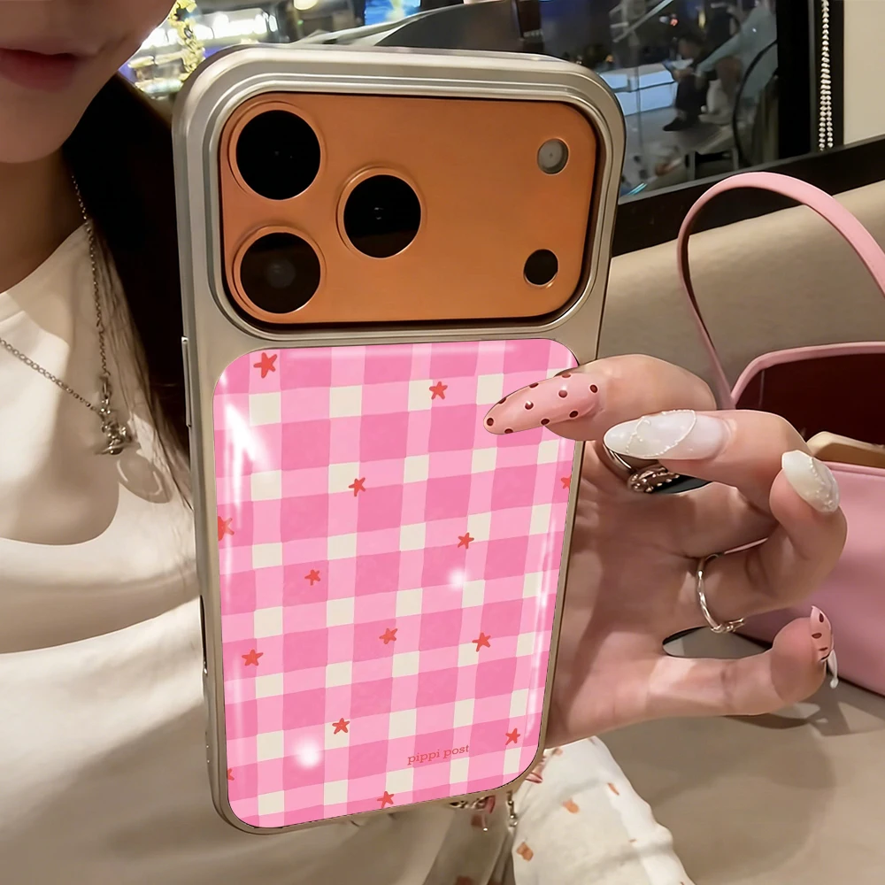 Blaues Karomuster Paar Drop Glue INS Hülle für iPhone 15 17 13 Pro Max Phone 11 12 13 ProMax 14 15 16 Plus Hüllen Stoßfest Niedliche Coque – Detail 13