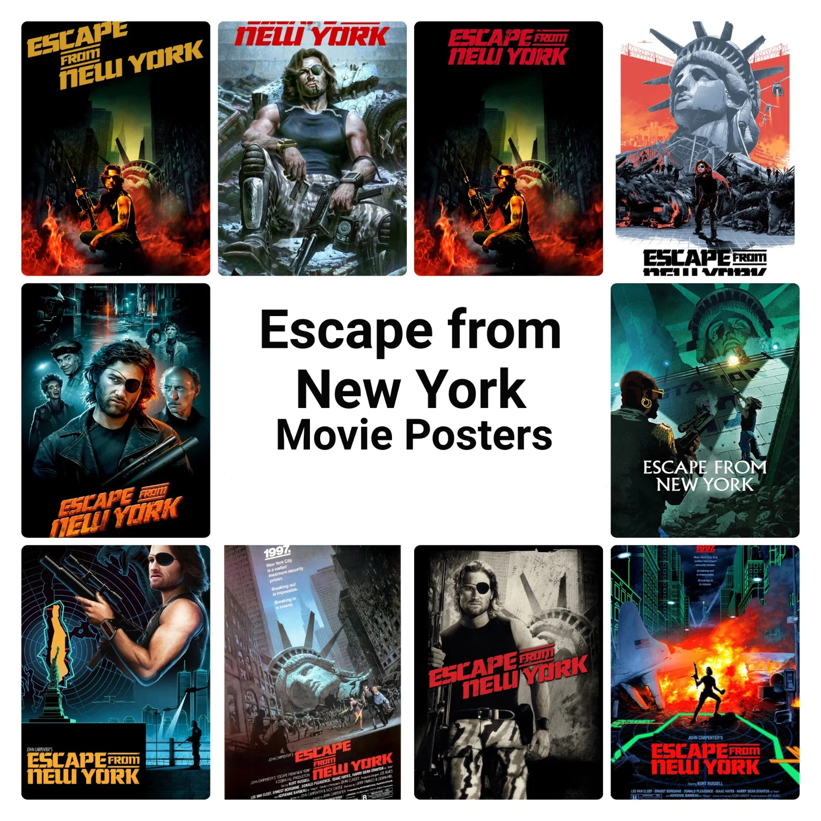 Escape from New York (1981) Movie, Print Art Canvas Poster,Living Room , Home Wall Decor Picture