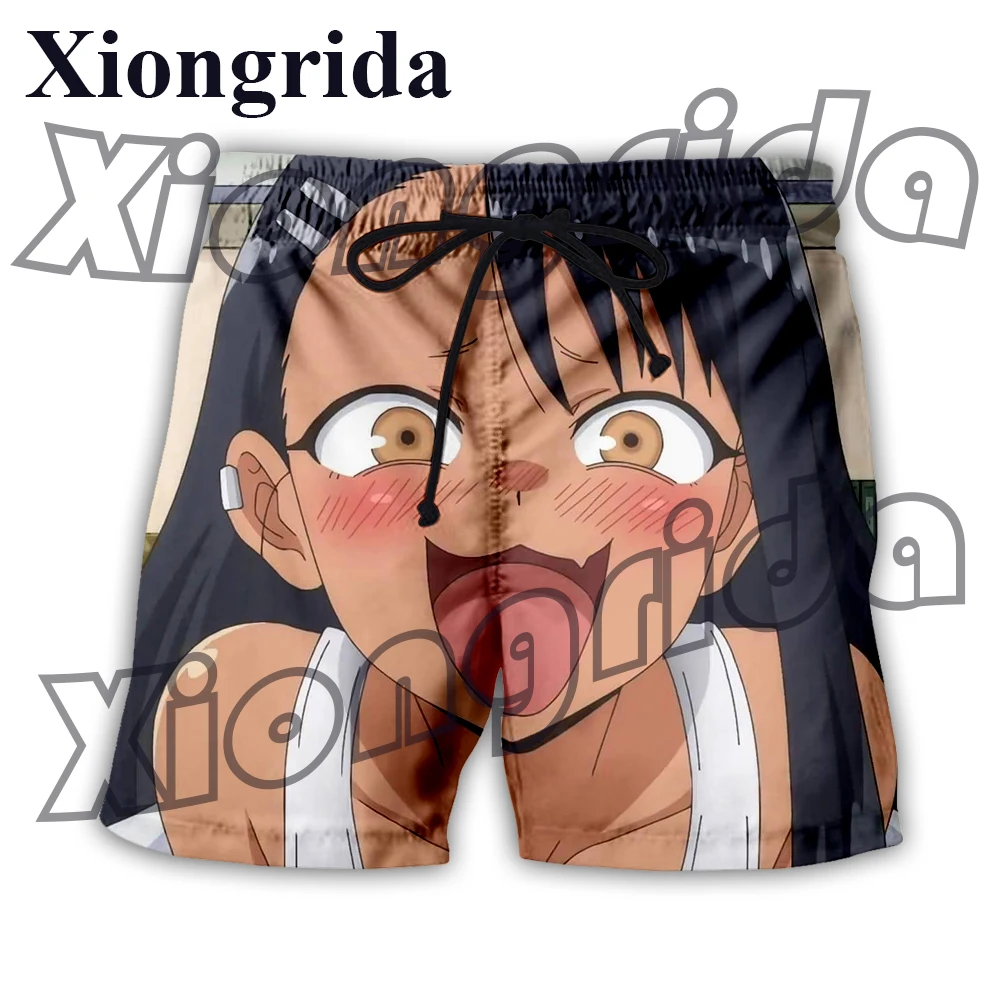 Calções Hentai Anime para homens, Nagatoro Hayase, calças curtas sexy, calção de praia Otaku, calças cosplay kawaii, unissex, verão