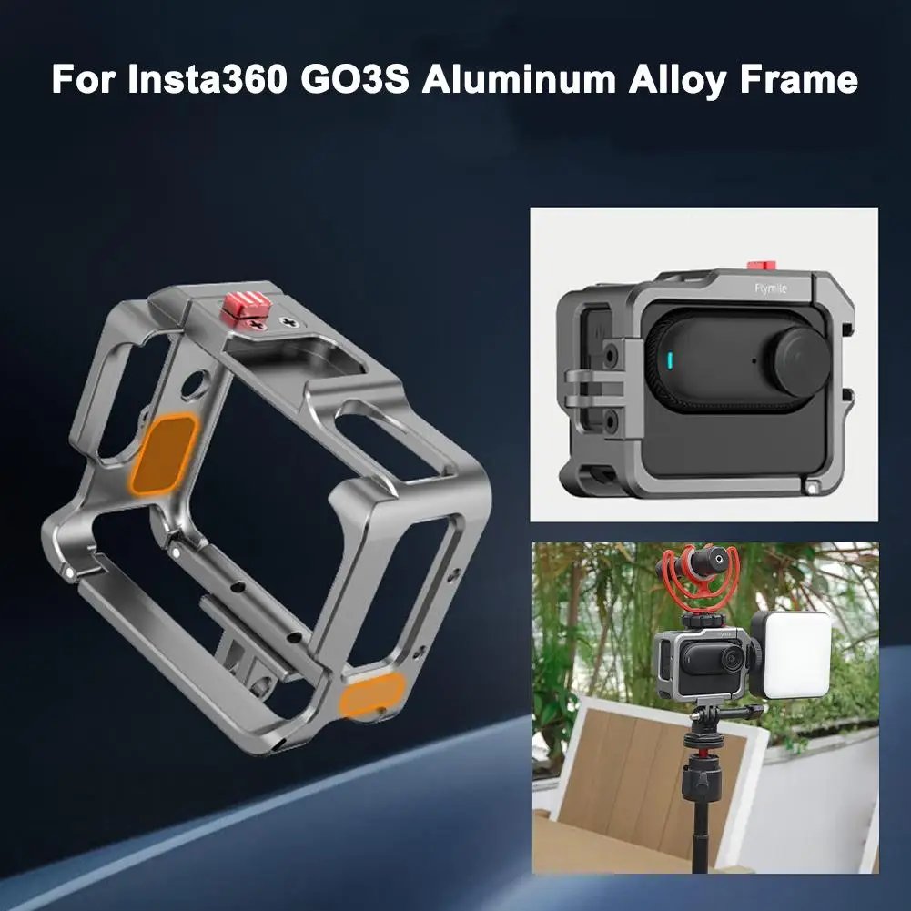

Flymile Expansion Frame for Insta360 GO 3/GO 3S Cold Shoe Protective Bracket Hard Frame Housing Case Sports Camera Accessor C8J8