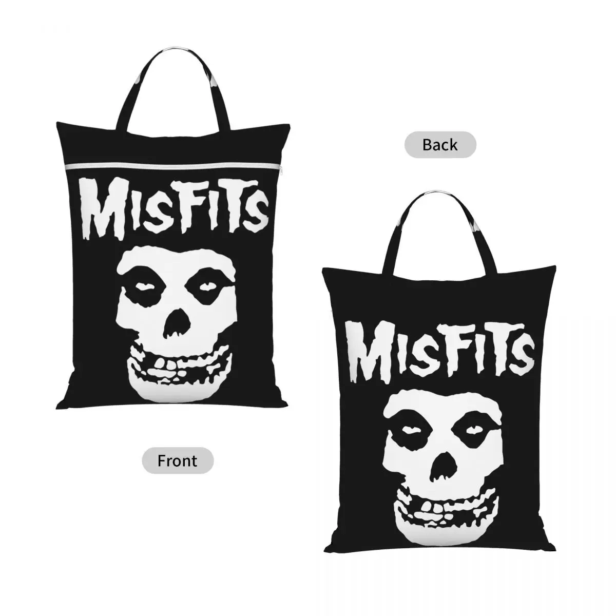 Bat Skull Misfits Skull Mesh Laundry Collector Foldable Laundry Basket Home Organizer Washing Basket Home Organizer