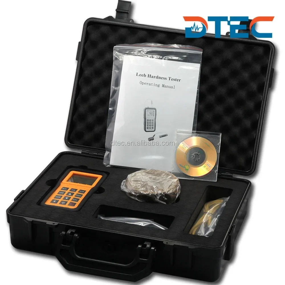 Testador de dureza Leeb portátil DTEC DH200, escala HL, modelo mais vendido autorizado CE ISO, dispositivo de impacto tipo D Bateria AA