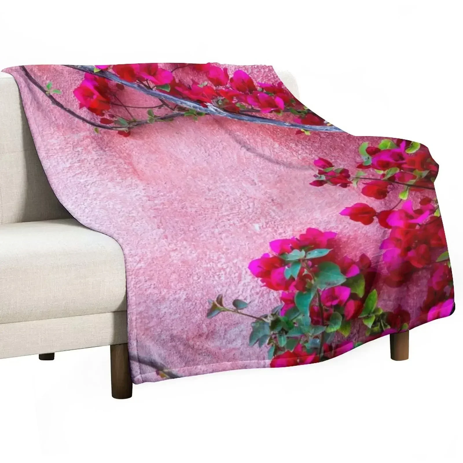 

Bougainvillea Flower Throw Blanket blankets ands Picnic Polar Decoratives Blankets