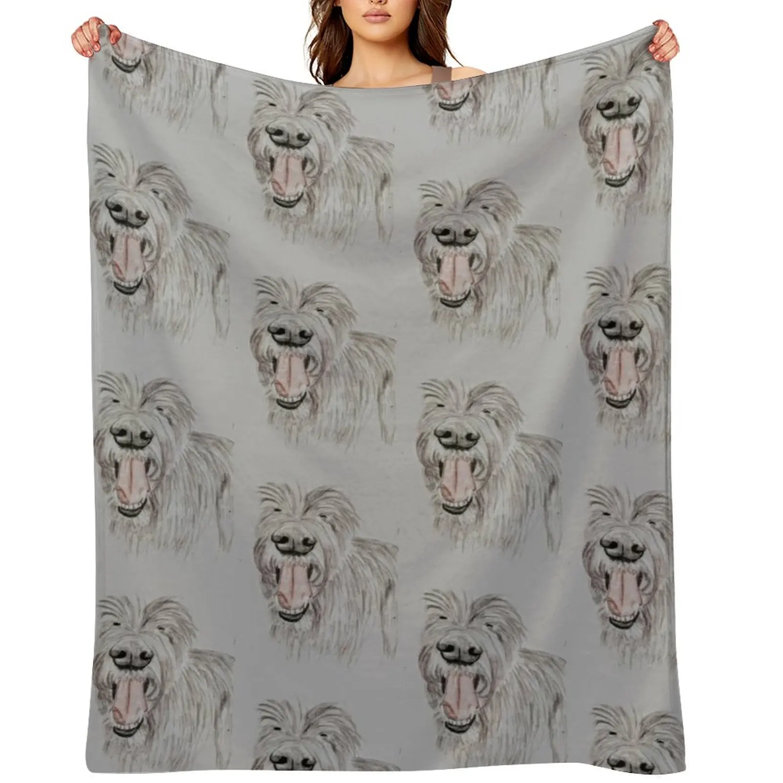

Happy Deerhound Throw Blanket Sofa Shaggy Luxury Thicken Comforter Blankets