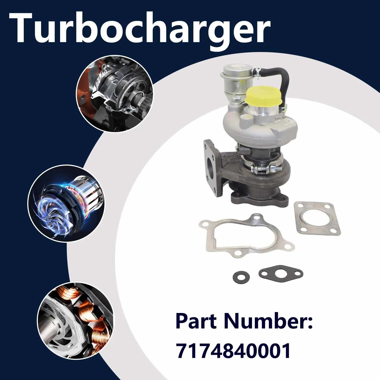 Turbo GT1544S Turbocharger E6500-17012 717484-1 7174845001S For Kioti DK55 DK50 3D100LT DC24T 3D100LT Tractor