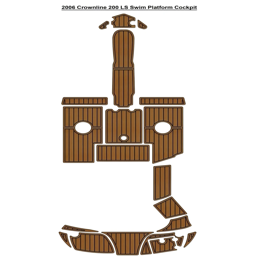 

2006 Crownline 200 LS Swim Platform Cockpit Pad Boat EVA Foam Faux Teak Floor Mat SeaDek Gatorstep Style Self Adhesive dmg9k321