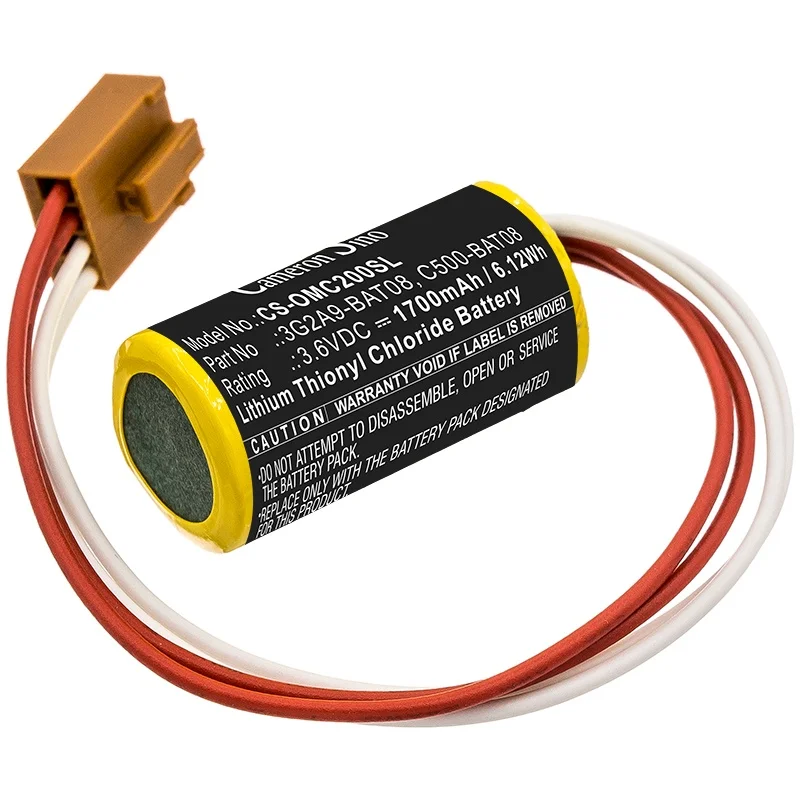 Cameronsino Omron battery  3G2A9-BAT08, C500-BAT08 for  C1000H, C1000HF, C120, C120F, C20, C2000H, C20P, C20PF, C28P, C28PF