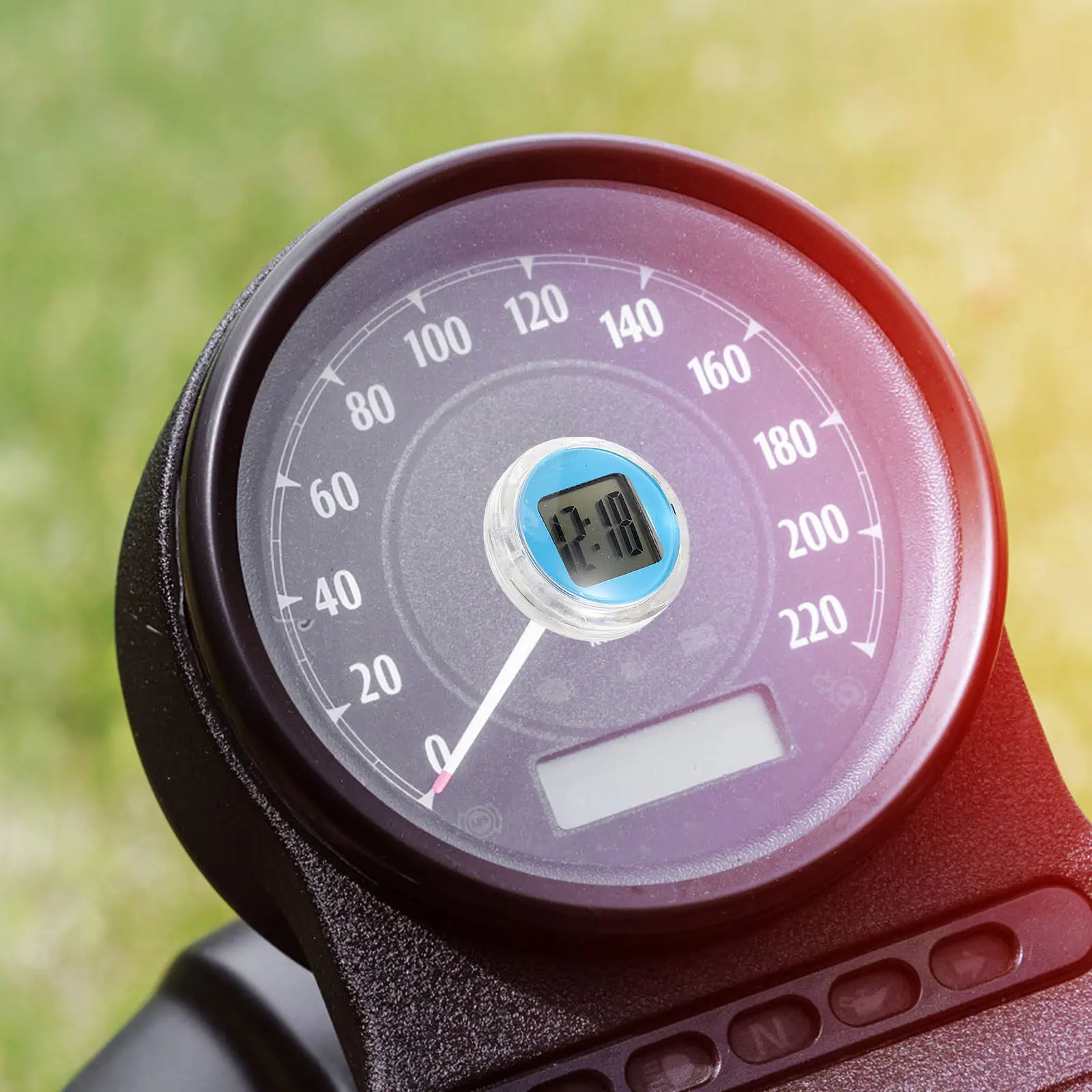 Motorcycle Dashboard Clock - Battery Operated Compact Adhesive Timer for Motorcycles Scooters Bikes