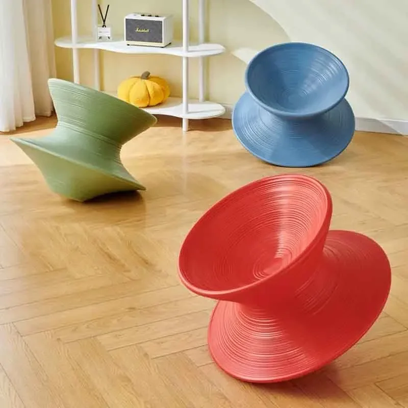 Creative Gyro Chair, Rotating Leisure Chair, Tumbler Stool, Nordic Furniture, Round Lounge Chair, Plastic Stool, Mobile Seats