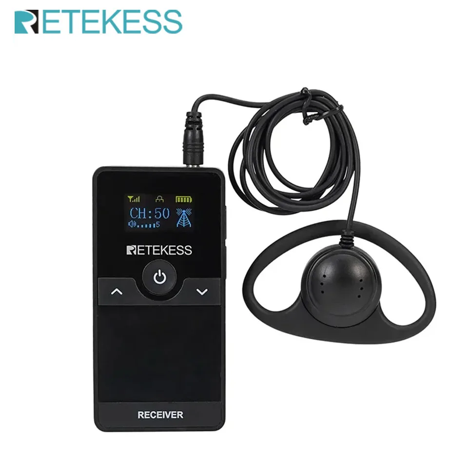 Retekess TT116 1 Receiver Wireless Tour Guide System Type-c For Tour Church Translator Excursion Factory Training Conference