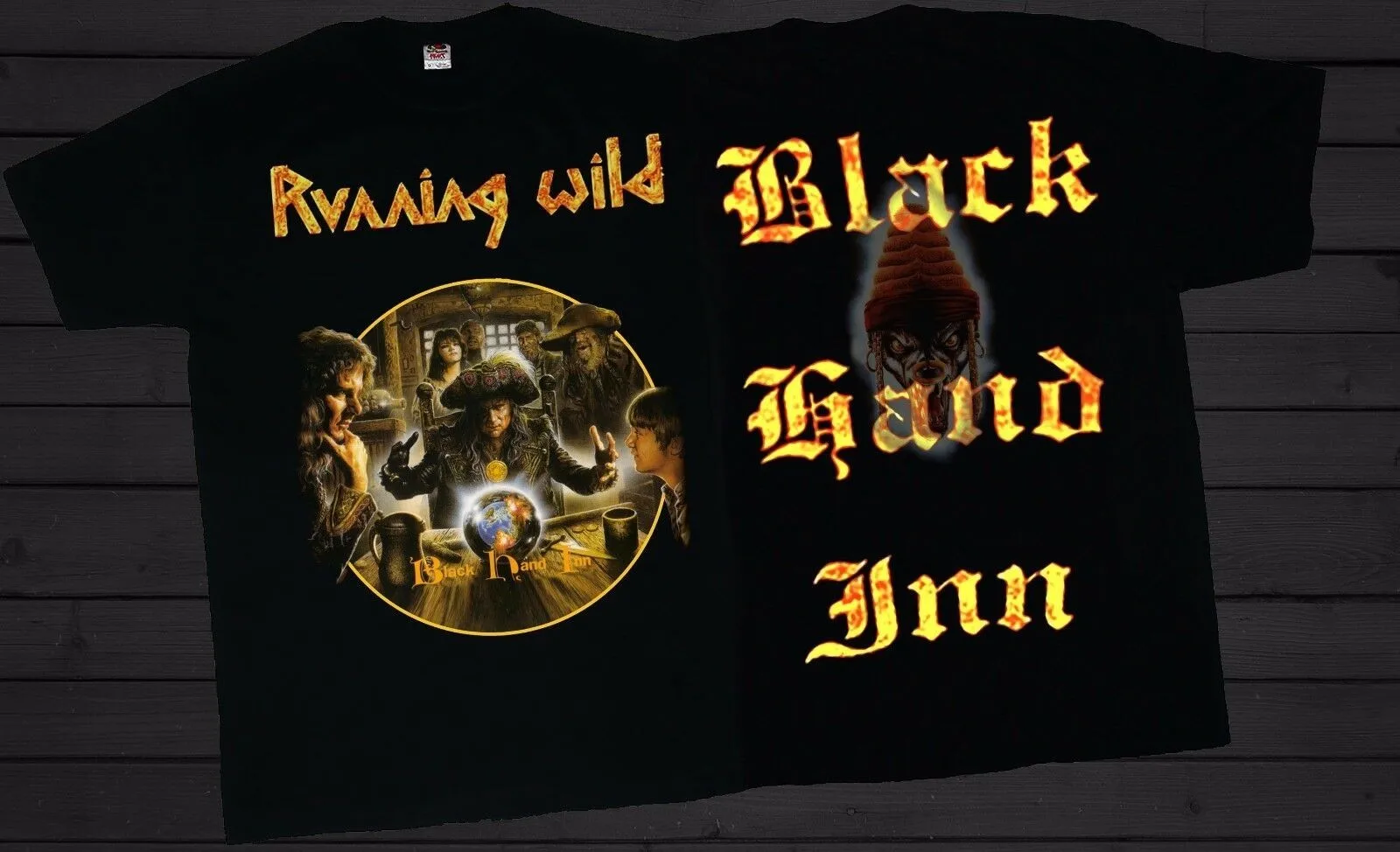 RUNNING WILD – Black Hand Inn Double Sided T Shirt FULL SIZE S-5XL LI1970