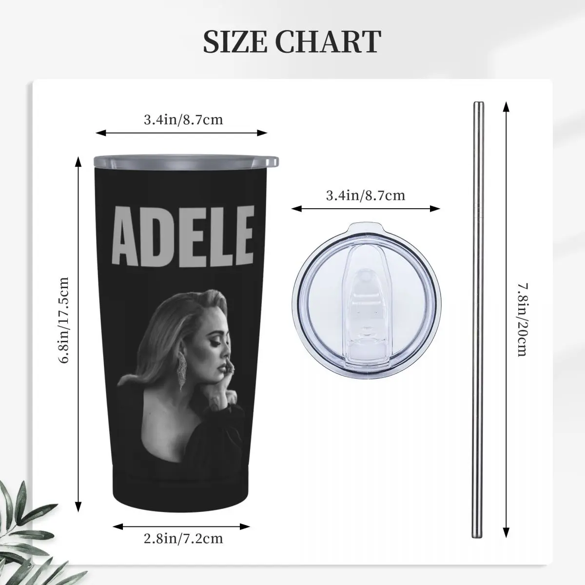 Cool Singer Adele Tour 2024 Music Album Stainless Steel Tumbler Vacuum Insulated Mug Thermal Cold Bottle Straw With Lid 20oz