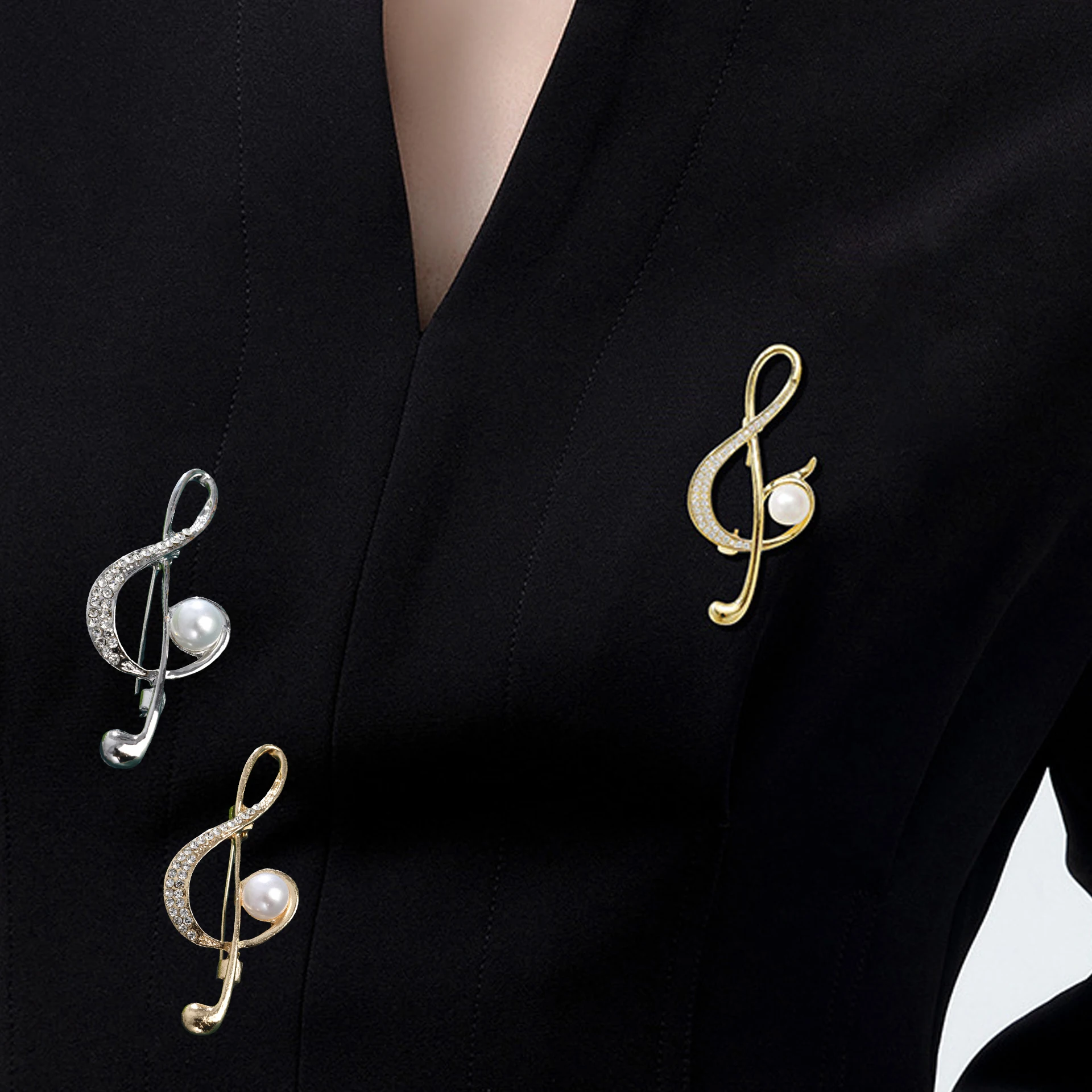 

Женская Винтажная брошь в виде скрипичного ключа