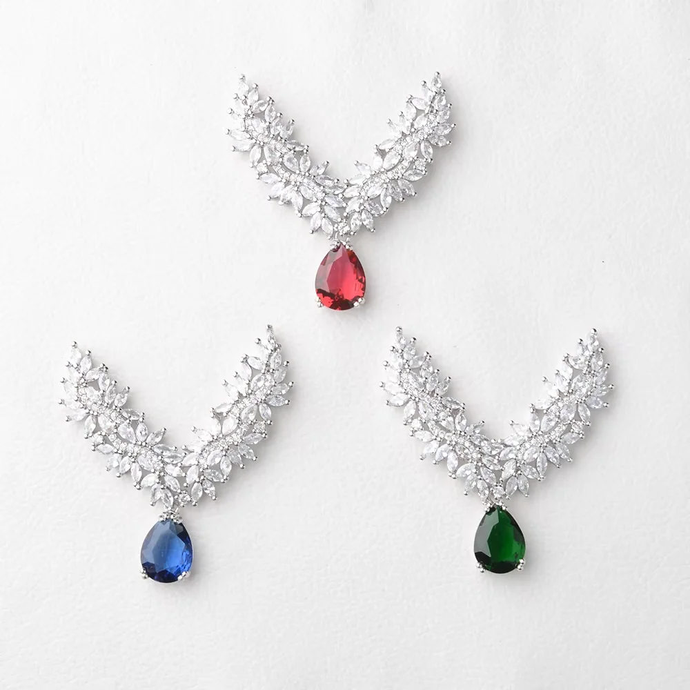 55*57mm Women's Silver Paved CZ Necklace Pendant DIY Jewelry Findings