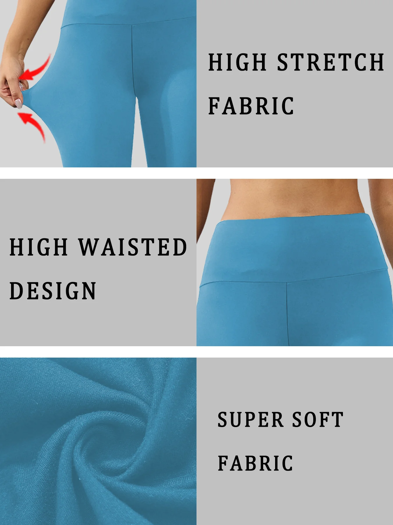 Women High Waisted Capri Pants Super Soft No See Through Tummy Control Yoga Running Workout Home Casual Leggings