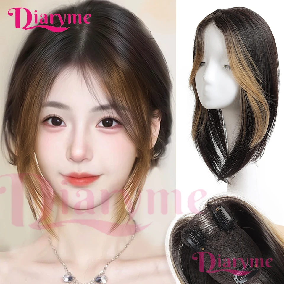 

Синтетический парик с челкой ручной работы, BB-зажим, сменный блок для головы, парик с прямыми волосами, подходит для новичков, для повседневного ношения