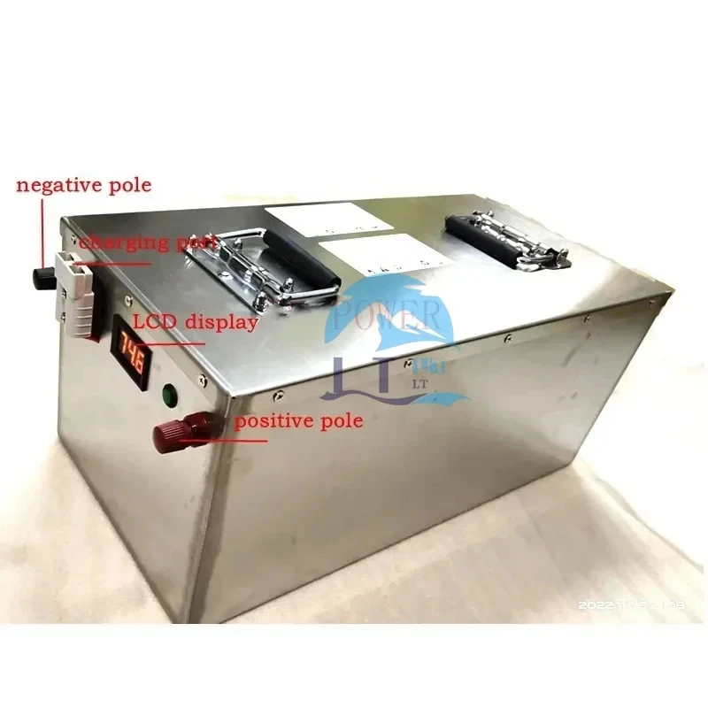 HX-Batterie au lithium LiFePO4 avec BMS, scooter de stockage d'énergie solaire, tricycle, caddie de golf, charger 10A, 48V 100ah