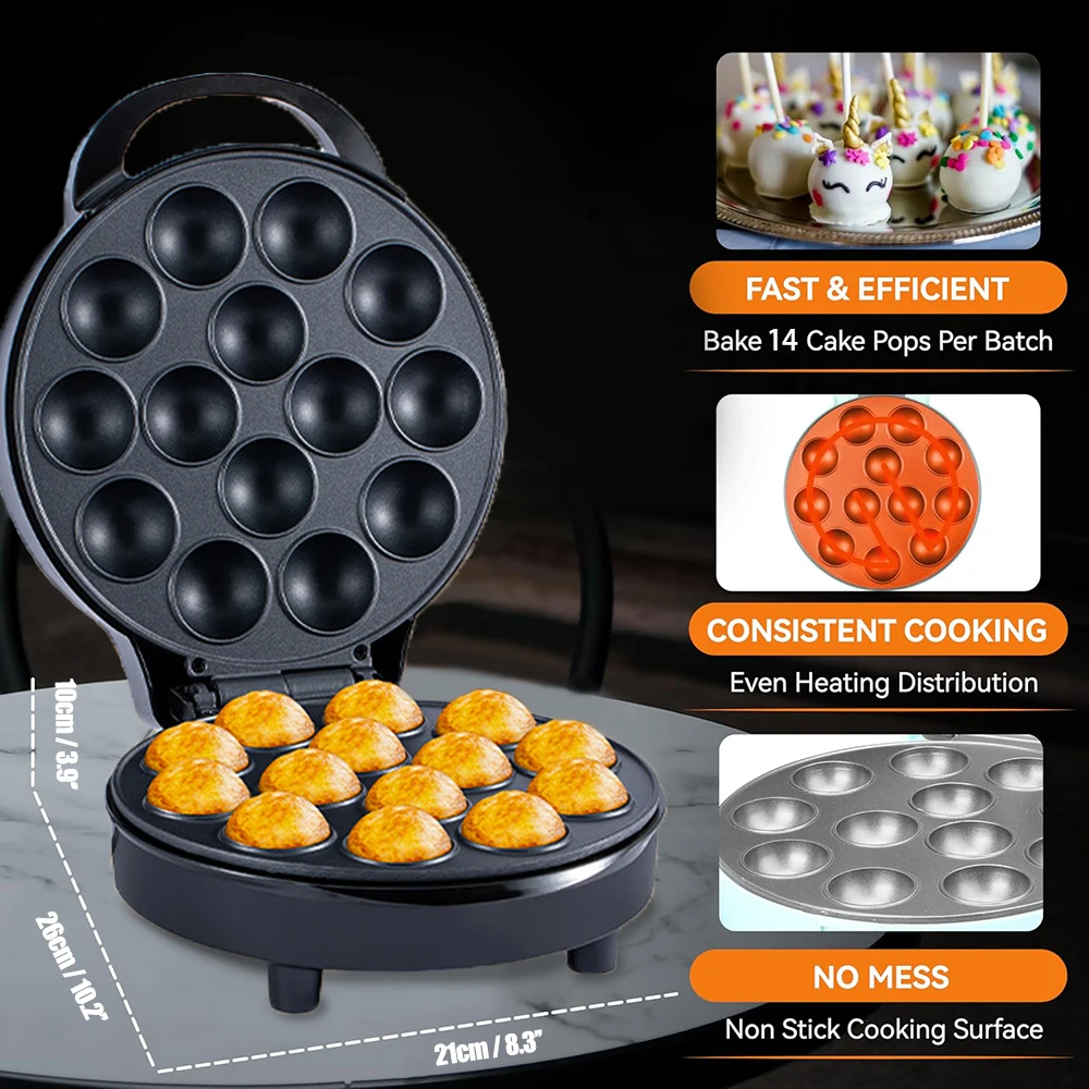 Электрическая машина для приготовления торта с 14 отверстиями, машина для приготовления такояки, вафельница для поп-торта с антипригарным покрытием, духовка для яичного торта, блины для детей на день рождения