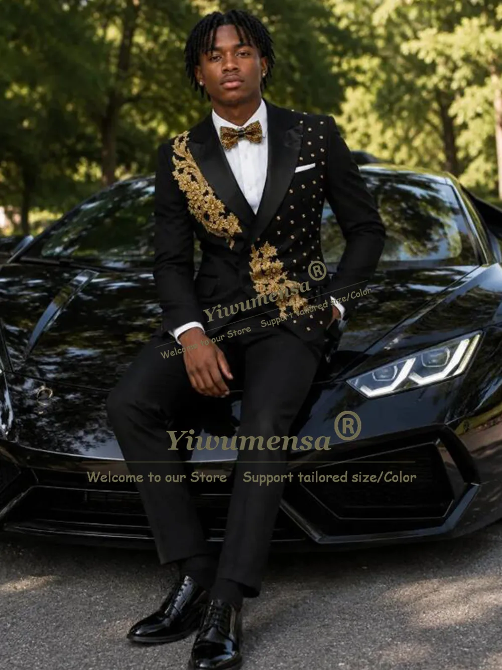 Luxury Wedding Groom Suits Formal Wear Gold Embroidered Beaded Prom Blazers Customized Man Banquet Attire 2pcs Ternos Masculinos