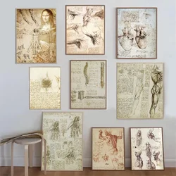 The Vitruvian Man Leonardo Da Vinci Whitepaper Poster HD Quality Poster Wall Art Painting Study Room Wall Decor