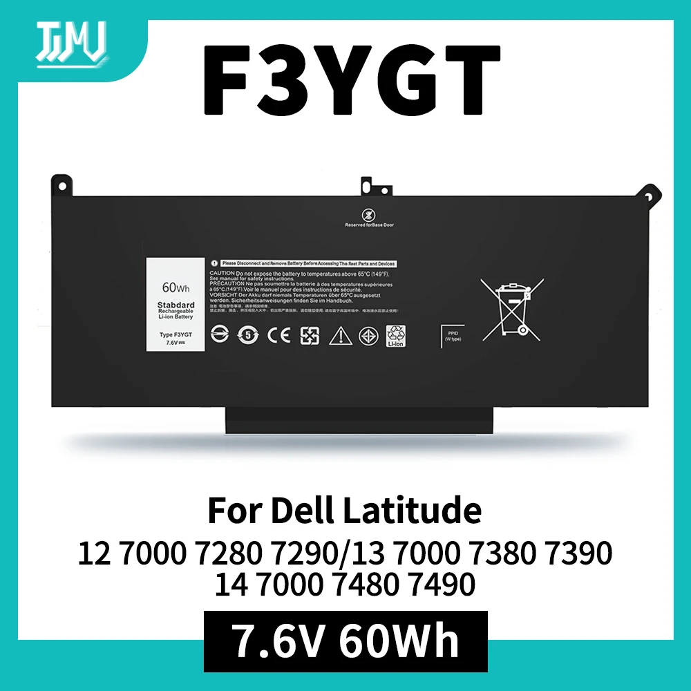 

F3YGT Laptop Battery for Dell Latitude 12 7000 7280 7290/13 7000 7380 7390 P29S002/14 7000 7480 7490 P28S P28S001 P73G P73G002